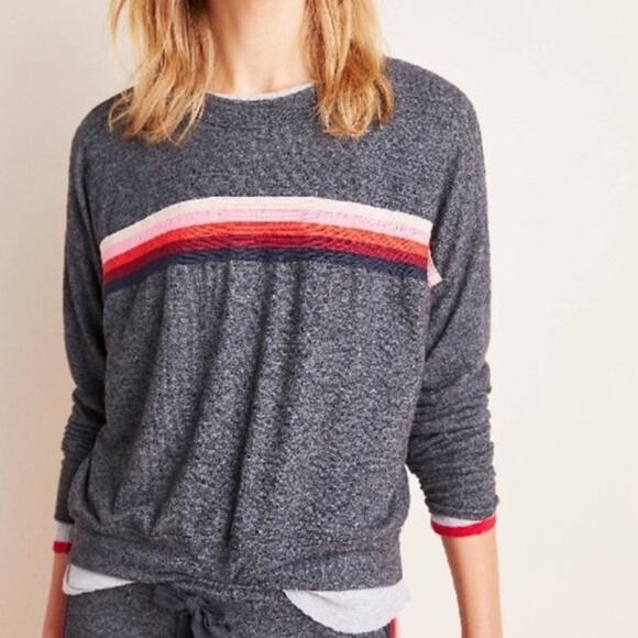 Sundry Center Stripe Shauna Sweatshirt - Size Large - Picture 1 of 4
